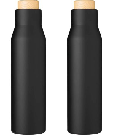 Botella Termo con Tapón Símil Bambú Personalizada | Goodie