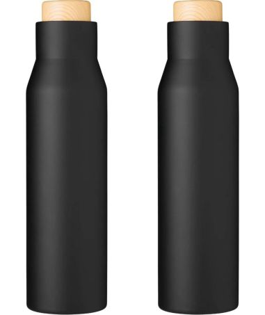 Botella Termo con Tapón Símil Bambú Personalizada | Goodie