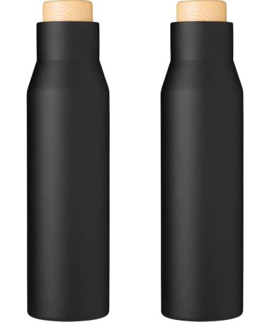Botella Termo con Tapón Símil Bambú Personalizada | Goodie