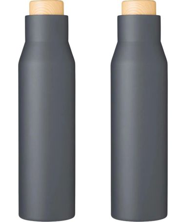 Botella Termo con Tapón Símil Bambú Personalizada | Goodie