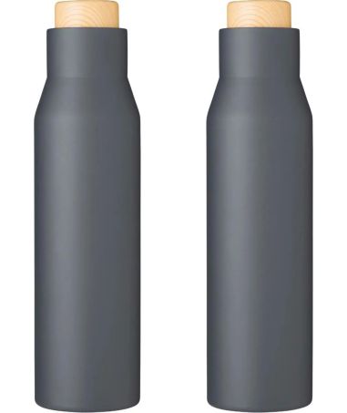 Botella Termo con Tapón Símil Bambú Personalizada | Goodie