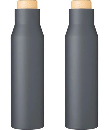Botella Termo con Tapón Símil Bambú Personalizada | Goodie