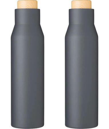 Botella Termo con Tapón Símil Bambú Personalizada | Goodie