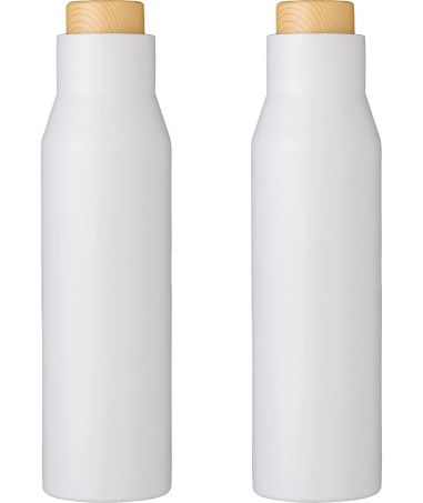 Botella Termo con Tapón Símil Bambú Personalizada | Goodie