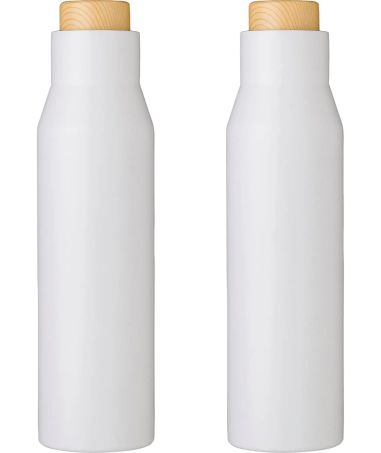 Botella Termo con Tapón Símil Bambú Personalizada | Goodie