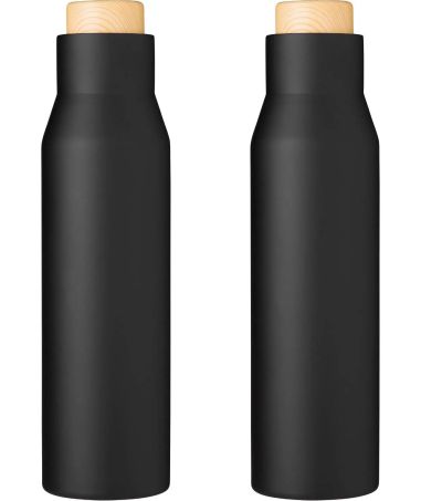 Botella Termo con Tapón Símil Bambú Personalizada | Goodie