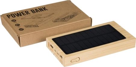 Power Bank Solar de Bambú Personalizado | Goodie