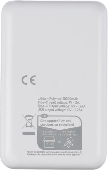 Power Bank de ABS Reciclado de 20.000 mAh Personalizado