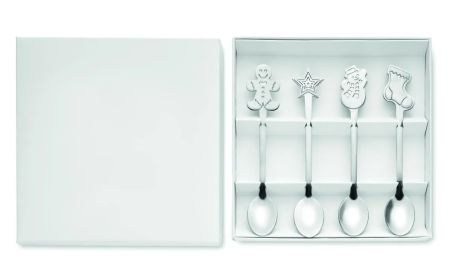 Set de 4 Cucharas de Té Navideñas Personalizado