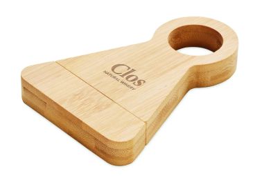 Soporte y abrebotellas bambú Personalizado 7MO3104 | Goodie
