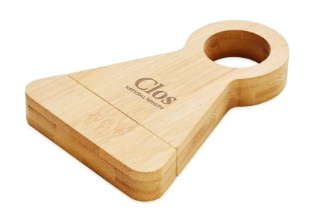 Soporte y abrebotellas bambú Personalizado 7MO3104 | Goodie