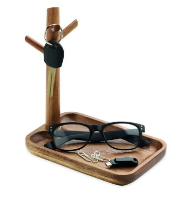 Porta llaves madera de acacia Personalizada 7MO3109 | Goodie