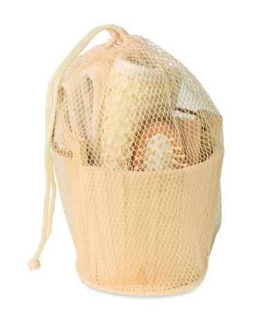 Set de baño en cubo de madera Personalizado 7MO3110 | Goodie