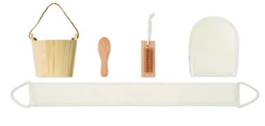 Set de baño en cubo de madera Personalizado 7MO3110 | Goodie