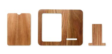 Cargador Inalámbrico de Madera de Acacia con Marco Personalizado
