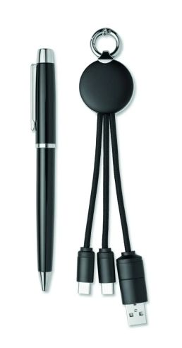 Set de Regalo Bolígrafo y Llavero Cable Personalizado 7MO3152