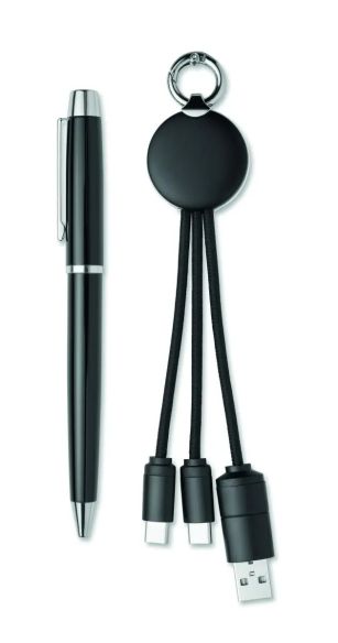 Set de Regalo Bolígrafo y Llavero Cable Personalizado 7MO3152