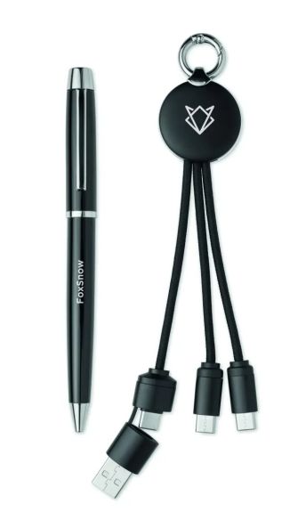 Set de Regalo Bolígrafo y Llavero Cable Personalizado 7MO3152