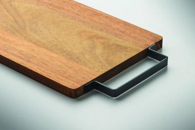 Tabla de Acacia con Asa de Acero Personalizada 7MO3165