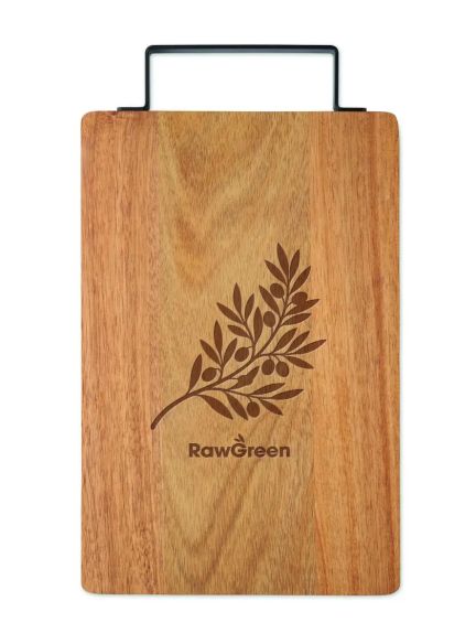 Tabla de Acacia con Asa de Acero Personalizada 7MO3165