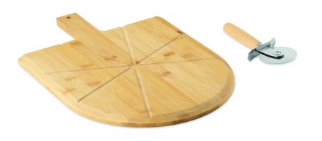 Tabla Cortador de Pizza de Bambú Personalizada 7MO3202
