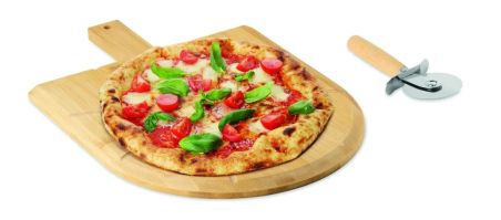 Tabla Cortador de Pizza de Bambú Personalizada 7MO3202