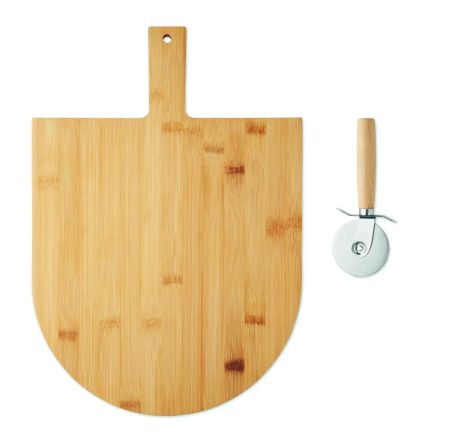 Tabla Cortador de Pizza de Bambú Personalizada 7MO3202