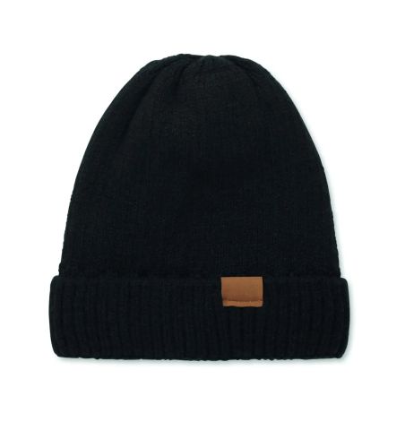 Gorro de Punto con Parche de Microfibra Personalizado