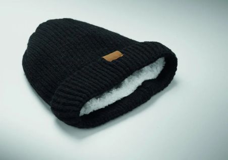 Gorro de Punto con Parche de Microfibra Personalizado