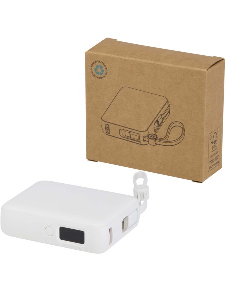 Batería externa para tableta de 10 000 mAh y 35 W con cable tipo C integrado y fabricada con plástico reciclado Personalizada 61