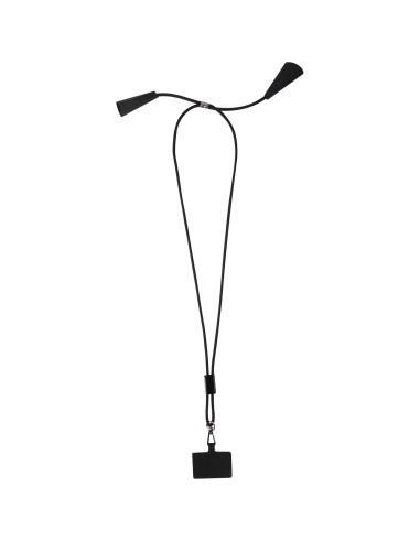 Lanyard de plástico reciclado para smartphone con sincronización de datos integrada y cable 5 en 1 de carga rápida de 100 W " Pe