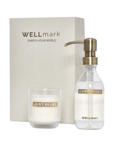 Dispensador de jabón de manos de 250 ml y juego de velas aromáticas de 150 g con fragancia de lino fresco Personalizada 6126406