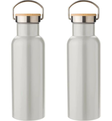 Botella Termo de Acero Inoxidable con Bambú Personalizada | Goodie