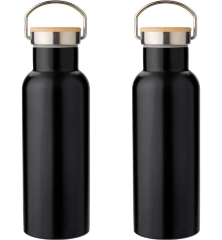 Botella Termo de Acero Inoxidable con Bambú Personalizada | Goodie