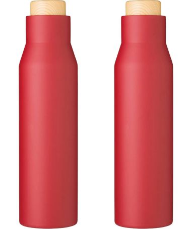 Botella Termo con Tapón Símil Bambú Personalizada | Goodie