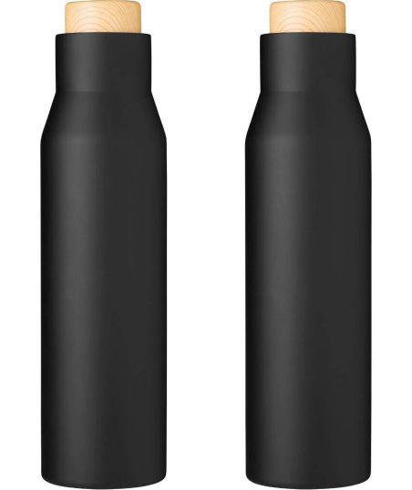 Botella Termo con Tapón Símil Bambú Personalizada | Goodie