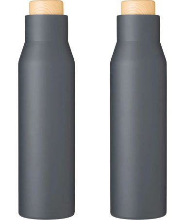 Botella Termo con Tapón Símil Bambú Personalizada | Goodie