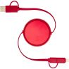 Cable retráctil 5 en 1 de 100 cm de plástico reciclado y aluminio para sincronización de datos y carga rápida de 45 W Personaliz - Imagen 4