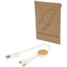 Cable 5 en 1 de plástico reciclado de 30 cm para sincronización de datos y carga rápida de 27 W con detalles de bambú Personaliz - Imagen 2