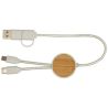 Cable 5 en 1 de plástico reciclado de 30 cm para sincronización de datos y carga rápida de 27 W con detalles de bambú Personaliz - Imagen 4