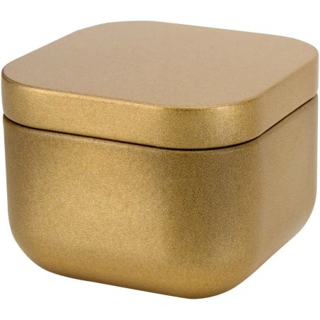 Vela Cuadrada en Caja Metálica de Vainilla Personalizada