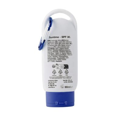 Loción Solar SPF 30 Personalizada | Bote con Mosquetón | Goodie