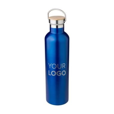 Botella termo acero inox 1L tapón bambú | Goodie
