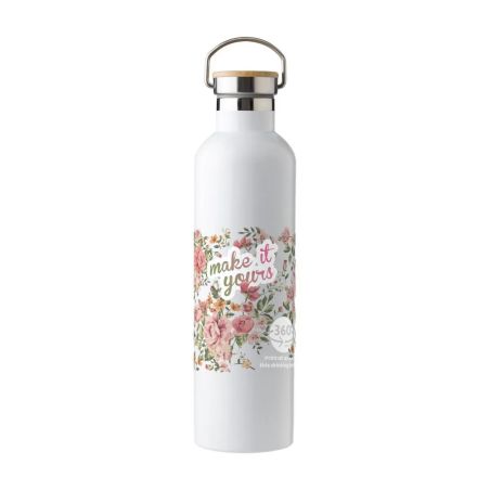 Botella termo acero inox 1L tapón bambú | Goodie