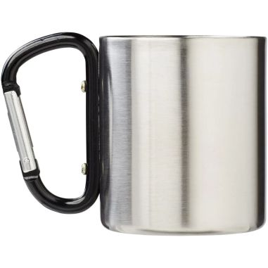 Taza isotérmica de 200 ml con mosquetón de acero, vista frontal