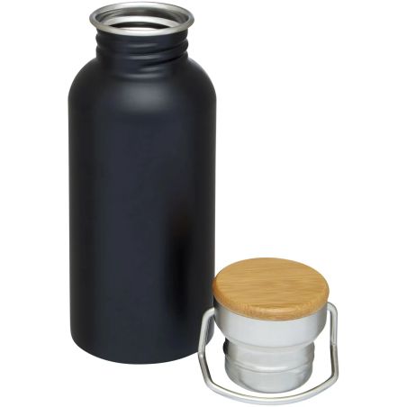 Botella acero inoxidable 550 ml tapa bambú con logo | Goodie