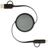 Cable retráctil 5 en 1 de 100 cm de plástico reciclado y aluminio para sincronización de datos y carga rápida de 45 W Personaliz - Imagen 44