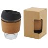 Vaso de vidrio borosilicato de 360 ml con agarre de corcho y tapa de silicona Personalizado 6100665 - Imagen 13