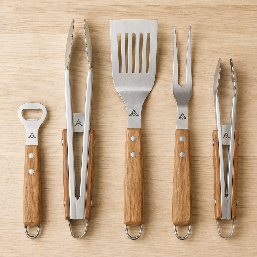 Comparativa de utensilios de cocina personalizados en acero inoxidable