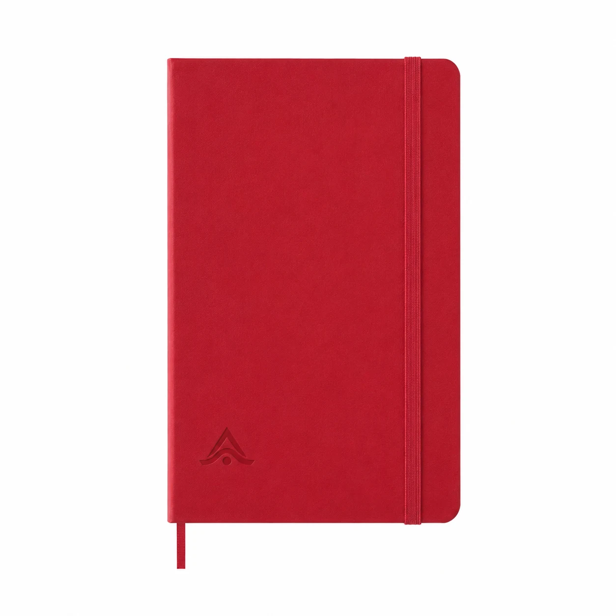 Agenda diaria de tapa dura roja personalizada con logo grabado
